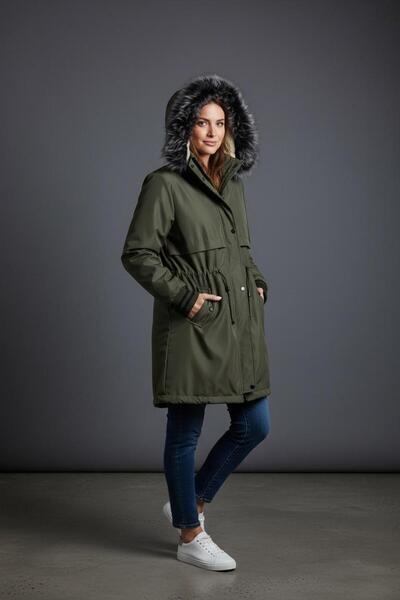 Label içi yünlü mont