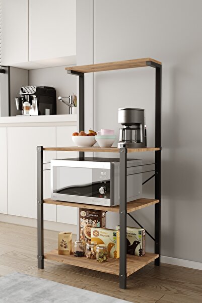 Tedarikcenter Rafora Metal Ahşap Çok Amaçlı Mutfak Rafı Çok Amaçlı Mutfak Ban...