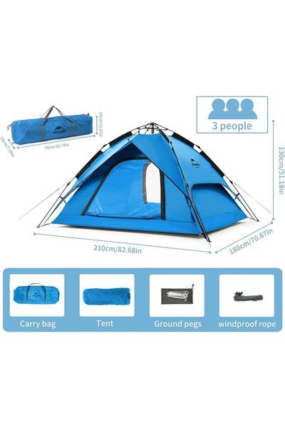 Naturehike 4 Kişilik Otomatik Kamp Çadırı