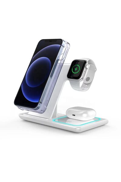 OEM Wireless Charger 3 In 1 Qi Fast Charger 15W Foldable Charging Station, Am...