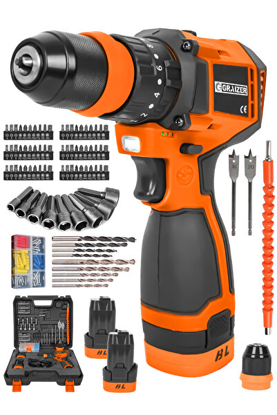 Graizer T 18 (brushless) Darbeli Çelik Şanzuman Kömürsüz Şarjli Çift Akülü Vi...