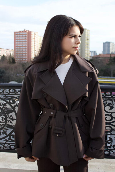 sunfyre Women's Oversize Water Repellent Windbreaker Medium Length Belted Sty...