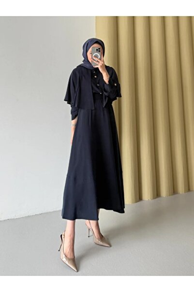 Molly Nelly Γυναικείο Σετ Πουκάμισο και Φούστα με Λεπτομέρεια Κάπας