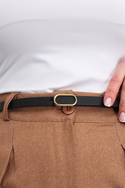 ARLIVA Leather Detail Finger Buckle Women's Pants, Dress, Jacket Belt