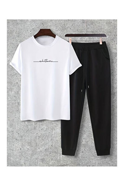 PENTHİLUS T-Shirt and Pants Two-Piece Set - Summer Fabric Men's Top-Bottom Set