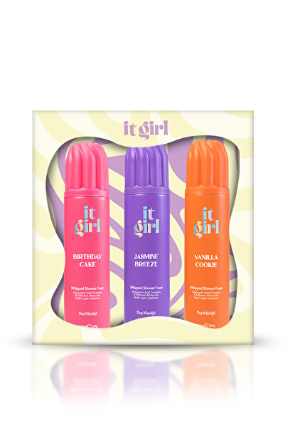 It Girl 3'lü Duş Köpüğü Hediye Seti 3x260ML BirthdayCake-JasmineBreeze-Vanill...
