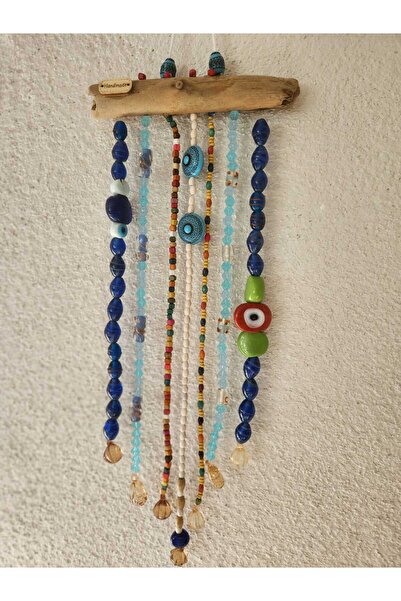 kc natural store El Yapımı Doğal Ahşap Nazarlık - Rustik Tasarım Cam Boncuklu...