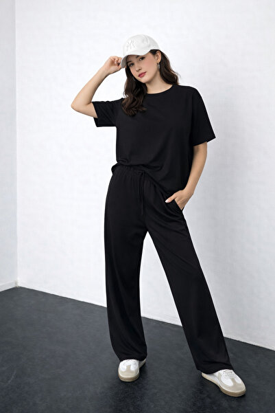 İMVAGO طقم بنطلون تي شيرت مودال أوشا للسيدات