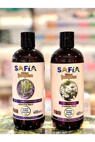 Safia Shampoo for All Hair Types 400 ml + 400ml for Weak Hair, Set of 2, Gmde...