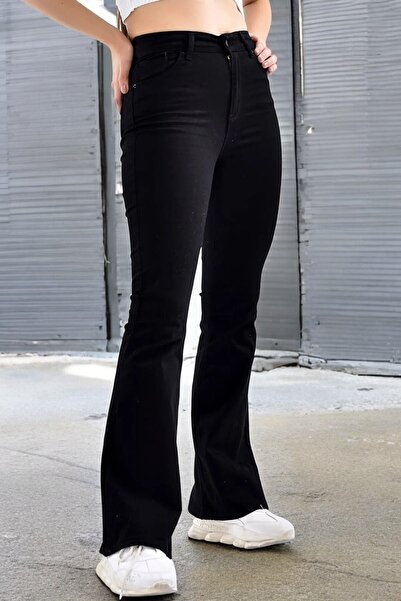 Livik Sofia Girls' Black Spanish Flare Lycra Denim Τζιν Παντελόνι