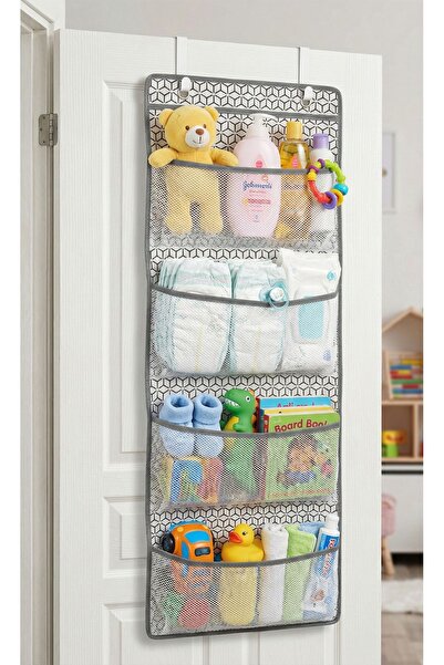 EVSELLA Fileli Çocuk Bebek Odası Organizer Kapı Arkası Düzenleyici