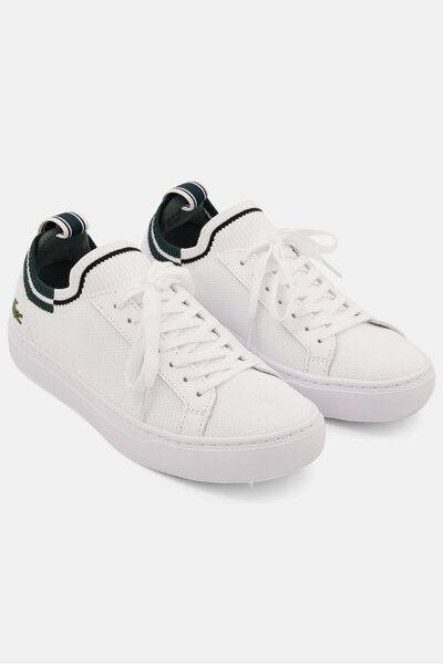 Lacoste Men La Piquee Lace Up Casual Shoes, White/Dark Green
