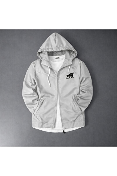 ByFourMan Bull Printed Scuba Zippered Black Gray Jacket (a Quality)