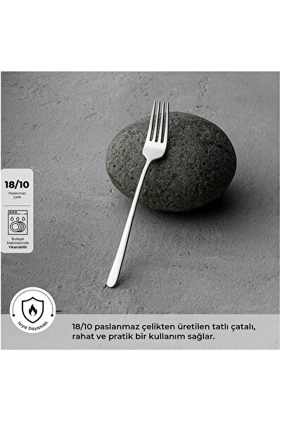 Emsan Titan 12 Adet Tatlı Çatalı 18/10 Paslanmaz Çelik 2,5 mm