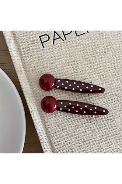 Accessories Hei Burgundy Polka Dot Daily Use 2-Piece Girls' Buckle Set