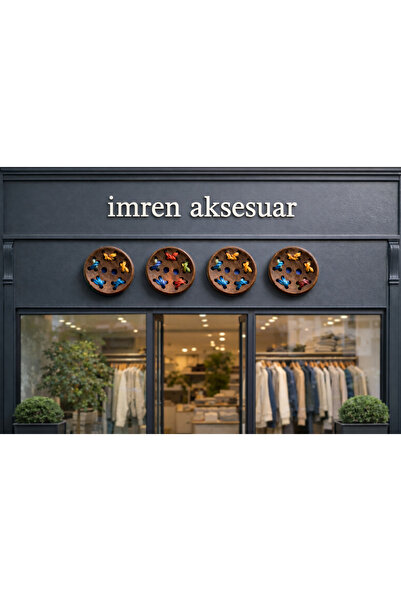 İMREN AKSESUAR أزرار خشبية طبيعية بنية اللون مع خيط ملون 2.5 سم، عبوة واحدة ت...