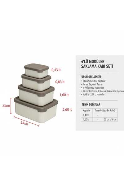 Lider MAGNESİA Storage Container Set of 4