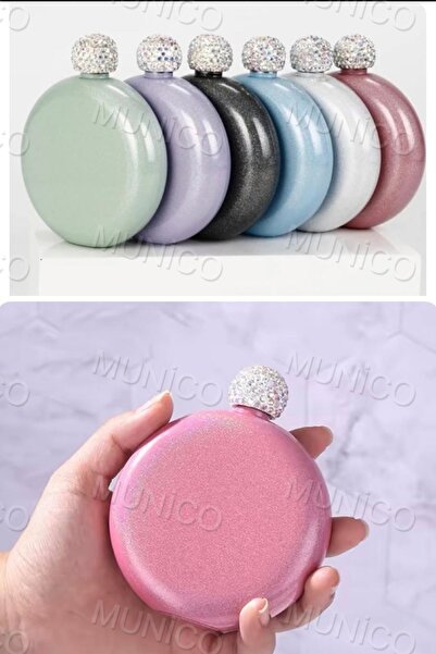 Munico Rainbowl Yuvarlak Çift Duvarlı Küçük Cep Şişesi Komik Kristal Taşınabi...