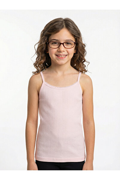 byTOROS Cotton Girls' Undershirt 3 Pieces Cotton Ribbed Straps Flexible