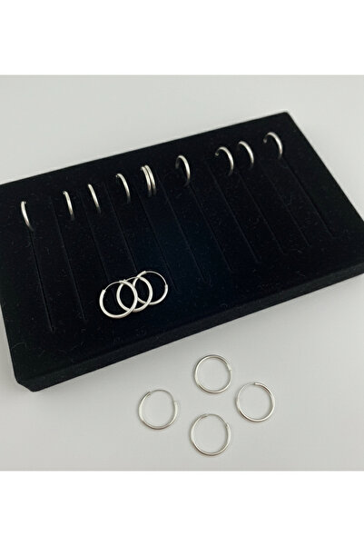 Silver Hunters Halka Gümüş Kulak Piercing 10 mm 925 Ayar Gümüş