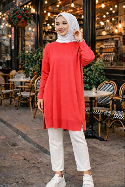 MEİLİN Crew Neck Mercerized Casual Knitwear Tunic