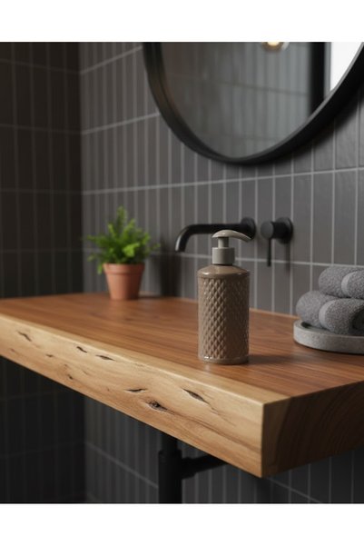 VESTA Concept موزع صابون سائل بنقوش بارزة - زجاجة صابون زخرفية للحمام والمطبخ - تصميم عصري وأنيق