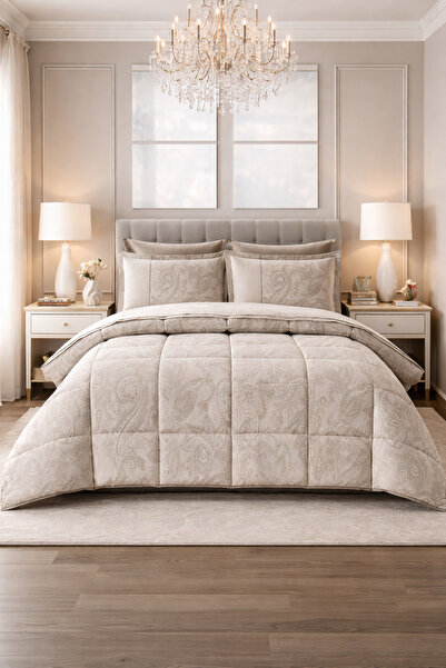 Özdilek طقم نوم نوستالجي مزدوج - بيج