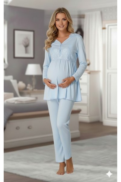 Pelin Women's Lace Maternity Maternity Pajama Set