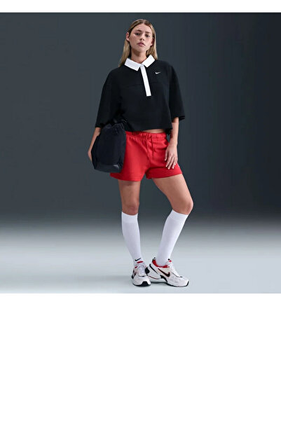 Nike Spor Giyim Kadınlar için Bol Kesim Kısa Kollu Polo Tişört IB2153 010