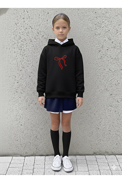 LORVEX Girl's Sweatshirt Oversize 100% Cotton – Sweet Ribbon Printed