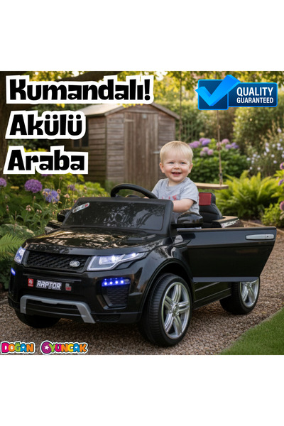 Doğan Oyuncak Dünyası Raptor GT Siyah Uzaktan Kumandalı 4X2 12 Volt Akülü Ara...