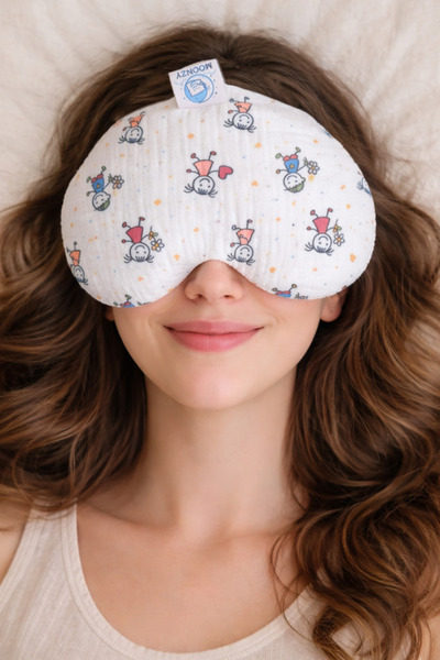 moonzy - minimalist & cozy Муслинова възглавница за очи, пълна с елда – калъф...