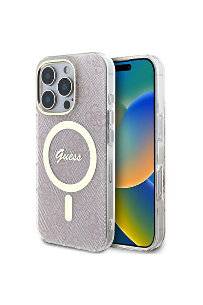 Guess Case for iPhone 16 Pro Max - IML 4G MagSafe (GUHMP16XH4STP) - Pink