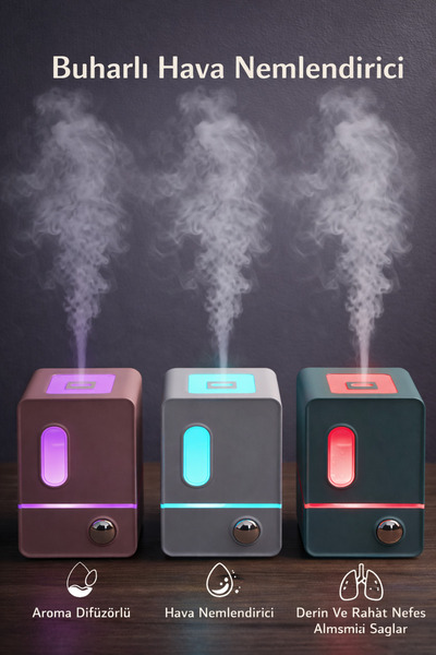 Tech&bello accessories Ultrasonik Hava Nemlendirici Gece Lambası Ve Aroma Dif...