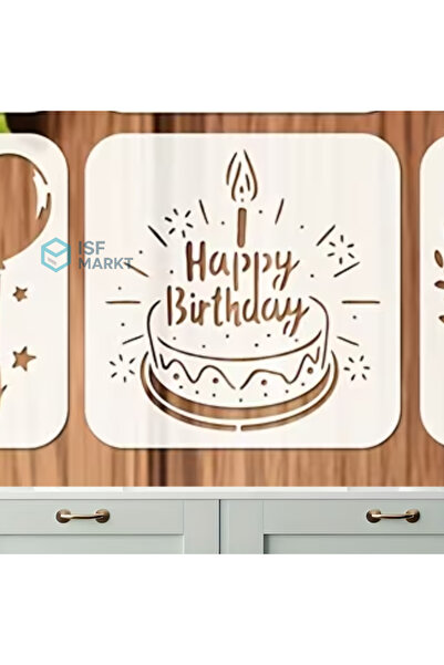 ISF MARKT Happy Birthday Birthday Wall Wood Glass Fabric Painting Pattern Tem...