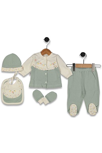 Gaye Bebe 100% Cotton Floral Embroidered Baby Girl Bodysuit Set of 5