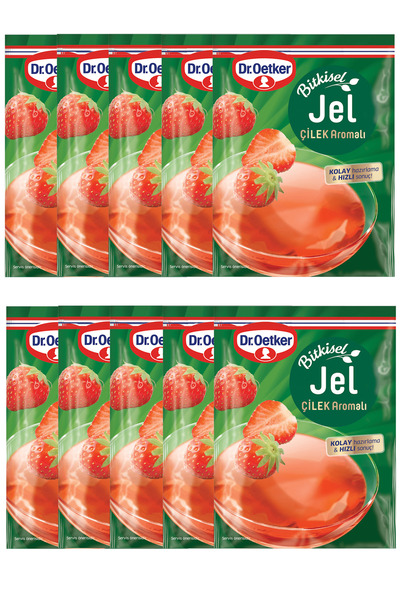 Dr. Oetker Jel Bitkisel Çilek Aromalı 100 gr x 10 Adet