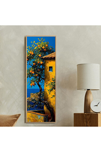 Tuba Decor Tek Parça Gerçek Ahşap dikey Panorama Çerçeveli Tablo