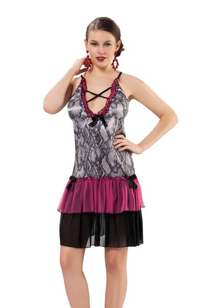 star iç giyim Colorful Lace Nightgown - 616