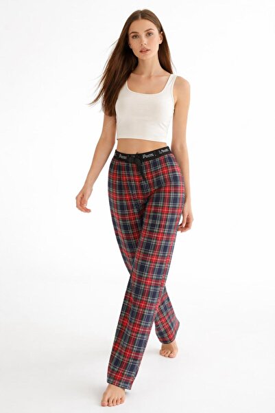 MİSS ELİZZA Plaid Single Women's Pajama Bottoms