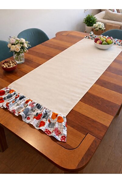 MEKİK BUTİK Фартух з рюшами - Сирий льон Шикарний фартух - 40x130