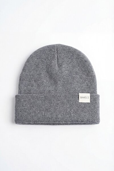 BAHELS Unisex Gray Thick Basic Plain Knitwear Beanie