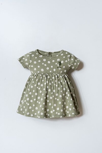 U.S. Polo Assn. 6-36 Months Licensed Us Polo Assn Baby Girl Dress-Green