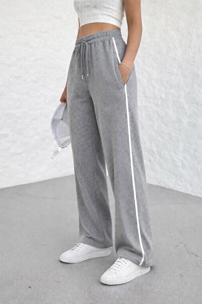 JUDGE Women's Summer Side-Piped Loose Wide-Leg Baggy Sweatpants