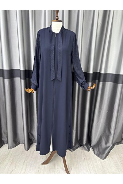 moda acar New Season Ribbon-Detail Ferace (the Product Has Buttons on the Sides)