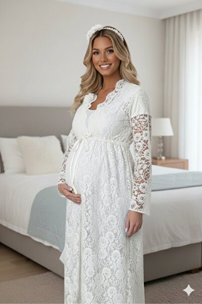 Lohusa Dünyasi Women's Lace Special Design Maternity Pajama Set