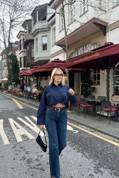 lizge giyim Suede Belt Detail Jeans