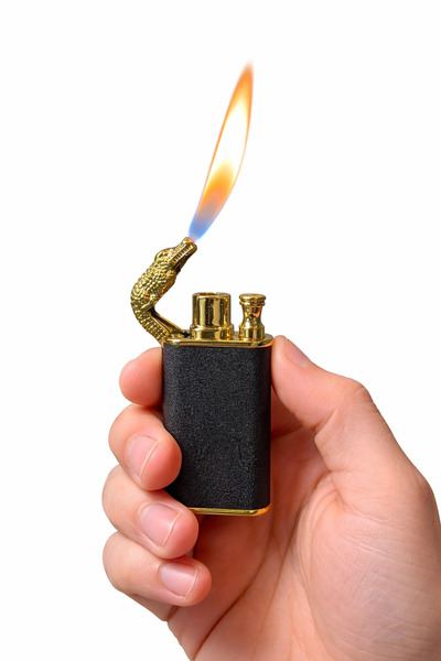 GoldEagle Ejderha Figürlü Çift Alev Gazlı Metal Çakmak – Turbo Alev, Lüks Tas...