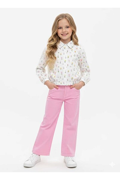 CİCHLİD Elastic Waist Muslin Shirt and Gabardine Pants Set