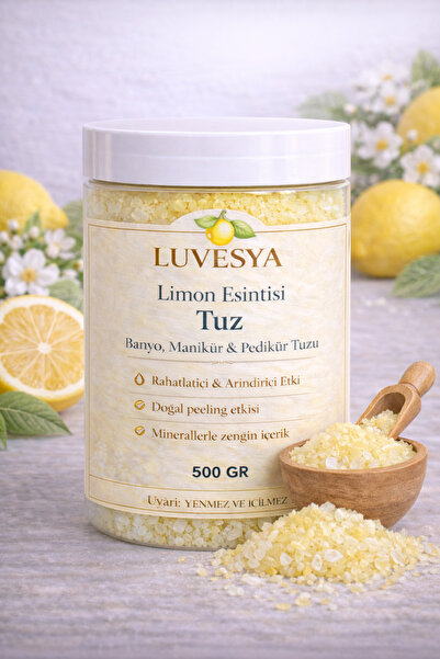 luvesya Limon Aromalı Banyo, Manikür & Pedikür Tuzu – Rahatlatıcı & Arındırıc...